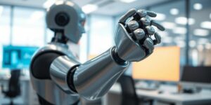 Robot automatizando procesos de negocio.