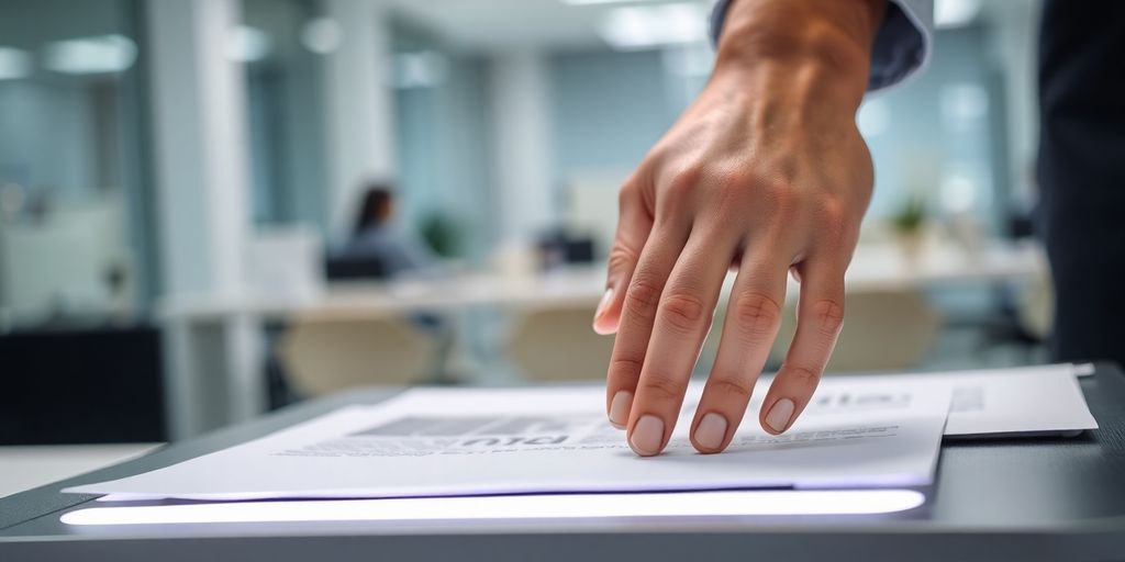 Optimiza tu Flujo de Trabajo con IA para Escanear Documentos Eficientemente 4 Manos escaneando documentos con IA
