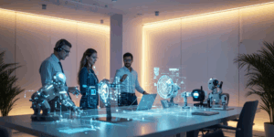 Personas colaborando con la optimización de procesos clave.