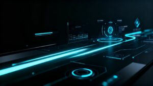 Panel de control con inteligencia artificial y visualizaciones de datos.